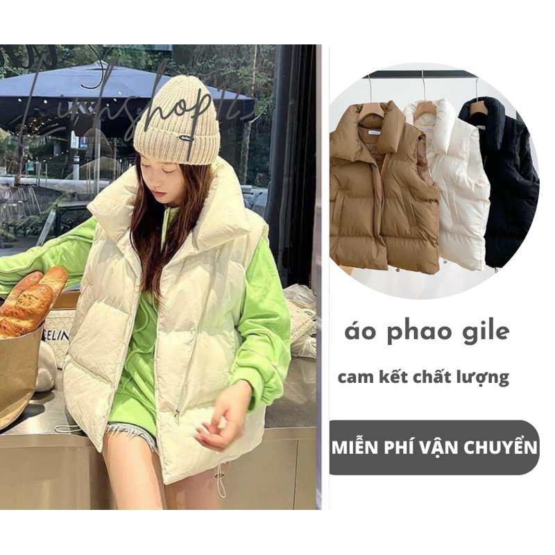 Áo phao gile nữ,  áo khoác phao ấm áp phong cách Hàn Quốc (ảnh VIDEO thật)