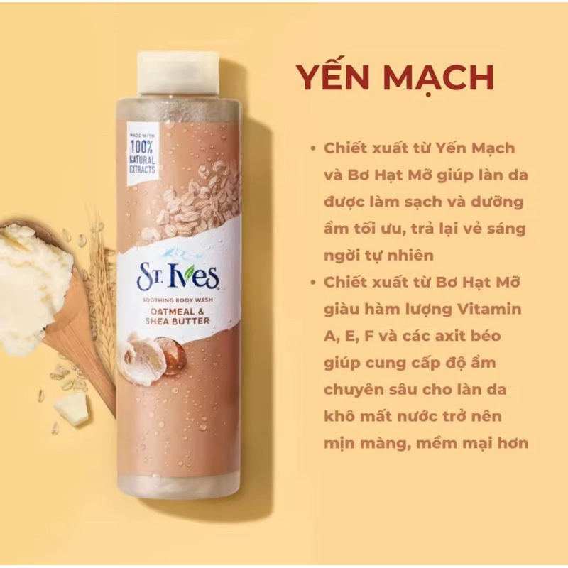 Sữa Tắm Tẩy Tế Bào Chết ST.IVES 473ml, 650ml
