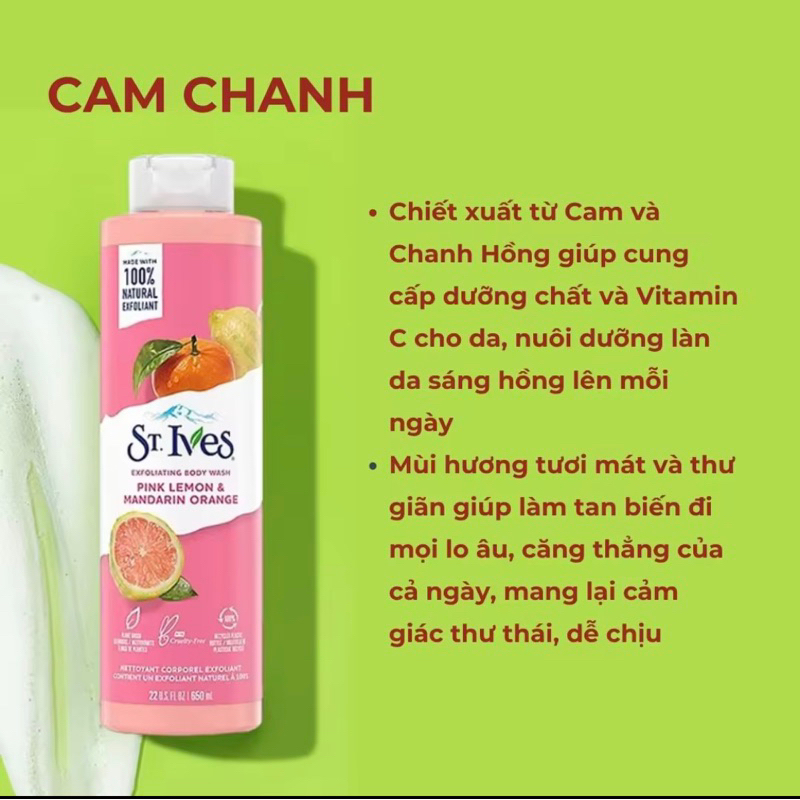 Sữa Tắm Tẩy Tế Bào Chết ST.IVES 473ml, 650ml