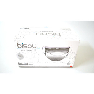 [HÀNG CHÍNH HÃNG] KHẨU TRANG Y TẾ BISOU MÀU XÁM, 4L KHÁNG KHUẨN, ĐẸP, CHẤT LƯỢNG