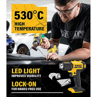 Thân Máy khò thổi hơi nóng dùng pin 18v - 20v Max Dewalt DCE530N (Body) Ko pin, sạc- Chính hãng DCE530