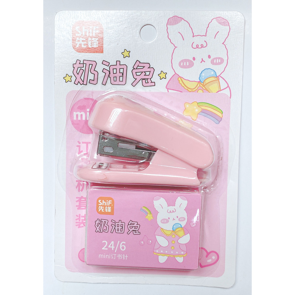 Dập ghim bấm kèm 1 hộp ghim hãng Shiff màu pastel in hình cute