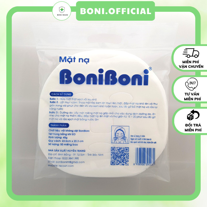 Mặt nạ giấy khô BoniBoni bịch 50 miếng