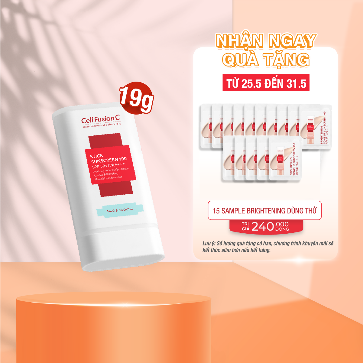 Sáp Chống Nắng Dạng Thỏi Cell Fusion C Stick Sunscreen 100 SPF50+/ PA++++ (19g)