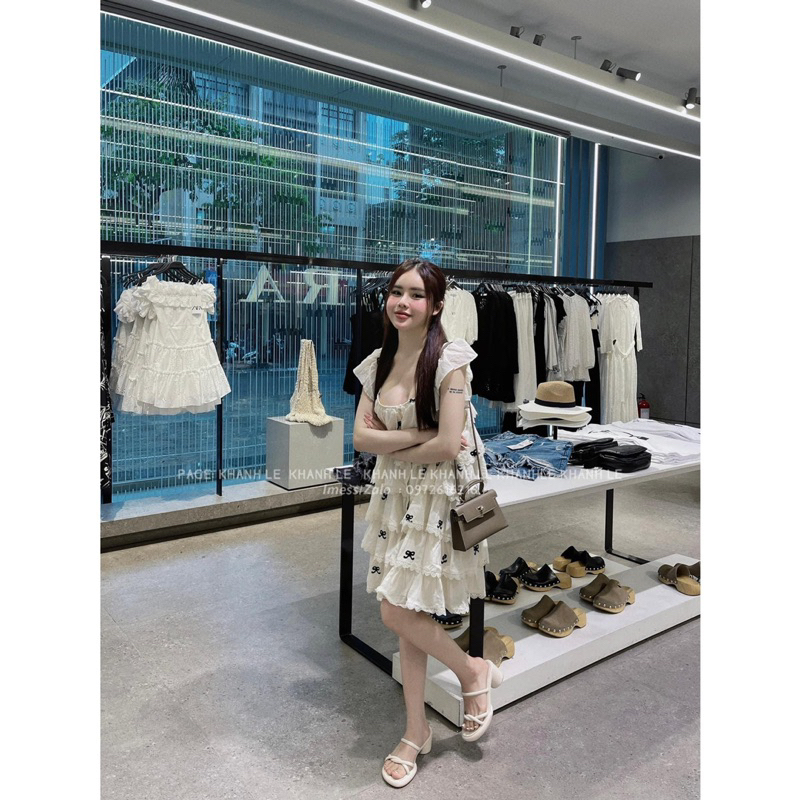 [ 𝐅𝐑𝐄𝐄 𝐒𝐇𝐈𝐏 ] Váy nơ cánh tiên bèo tầng viền ren siêu xinh Vải đũi xước QC chuẩn mẫu, kp in nhé, xếp tầng xoè