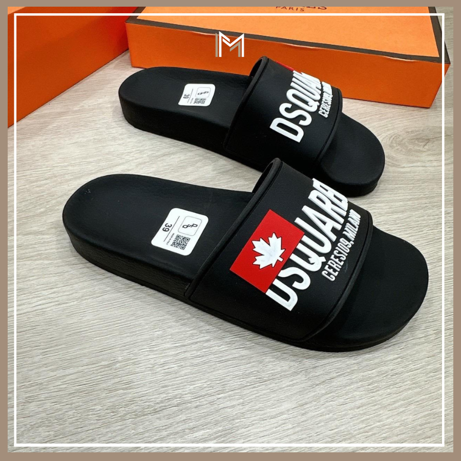 Dép nam quai ngang DSQ2 siêu cấp , dép nam quai ngang họa tiết in nổi đế cao su cực êm , chống thấm nước full box