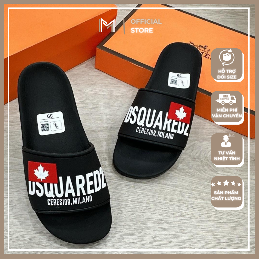 Dép nam quai ngang DSQ2 siêu cấp , dép nam quai ngang họa tiết in nổi đế cao su cực êm , chống thấm nước full box