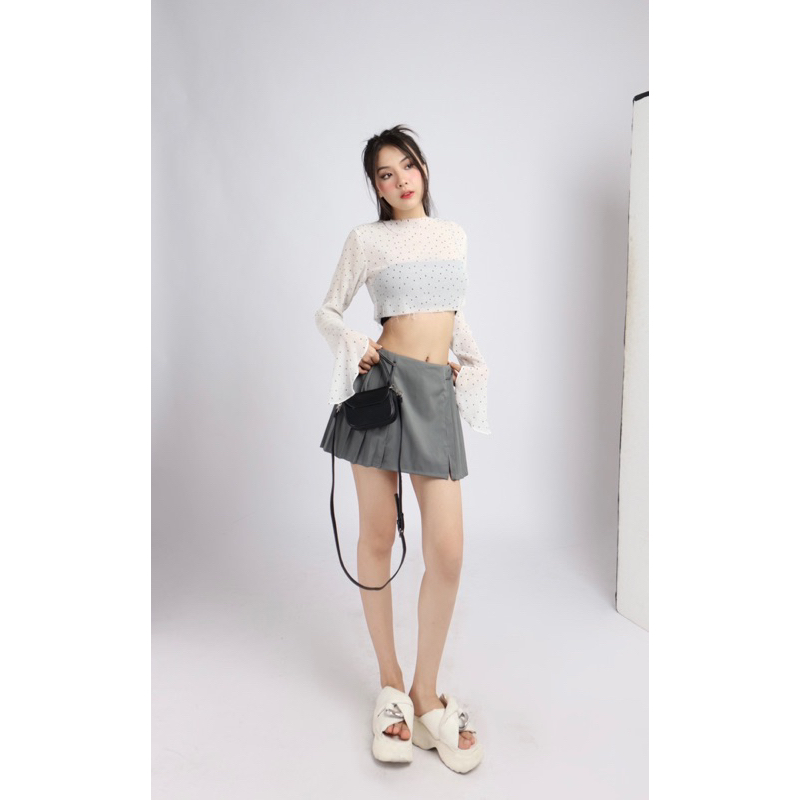 PLEATED SKIRT chân váy xếp ly y2k
