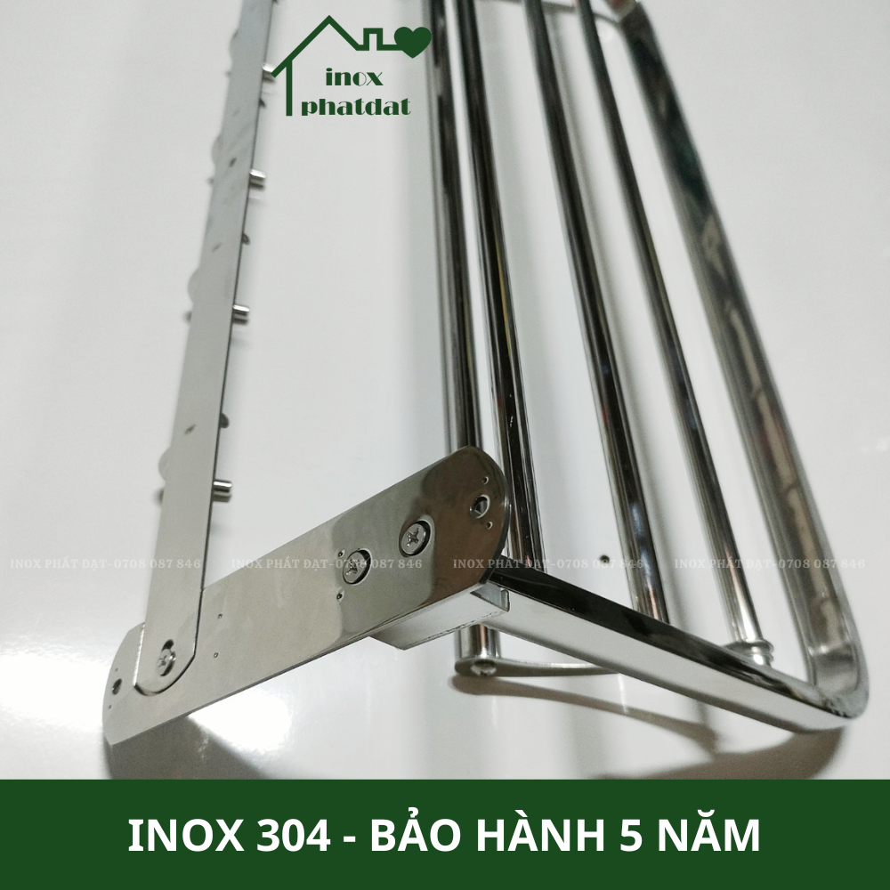 Máng khăn tầng đa năng Inox 304 PHÁT ĐẠT không rỉ sét, thanh treo khăn, giá móc khăn mặt nhà tắm, vắt khăn inox