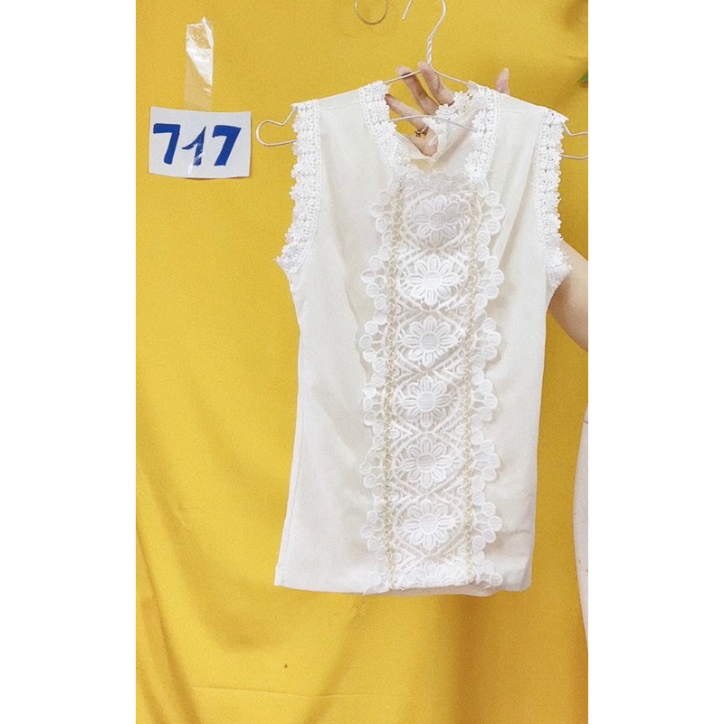 áo ren lưới trắng ngà sát nách size S-M.S717