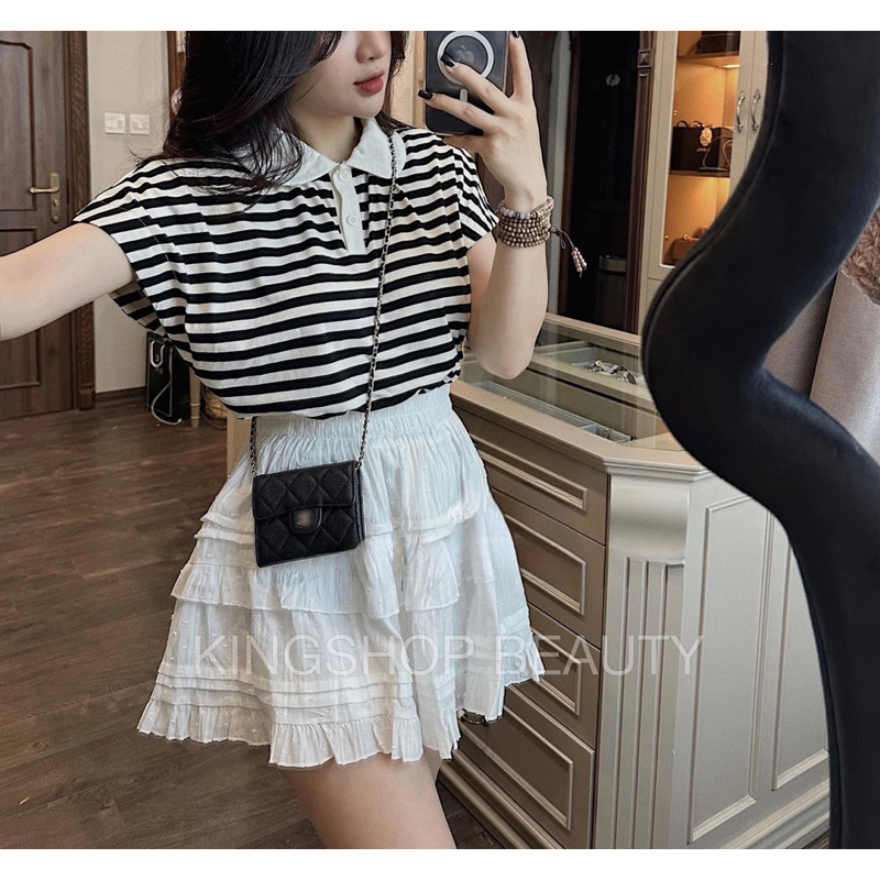 Áo Polo Cộc Tay Mix Váy Siêu Xinh L1