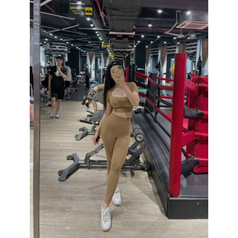 Sét Bộ Đồ Tập Gym Yoga Cộc Tay Ami Nữ Có Đệm Đúc Cao Cấp-Kho Sỉ Mai Xuân