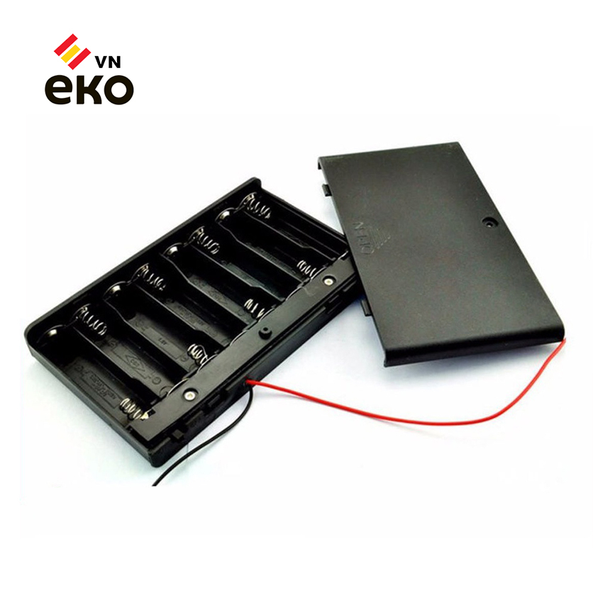 Hộp Đựng Kết Nối 8 Pin Tiểu AA 1.5V Thành 12V Cao cấp