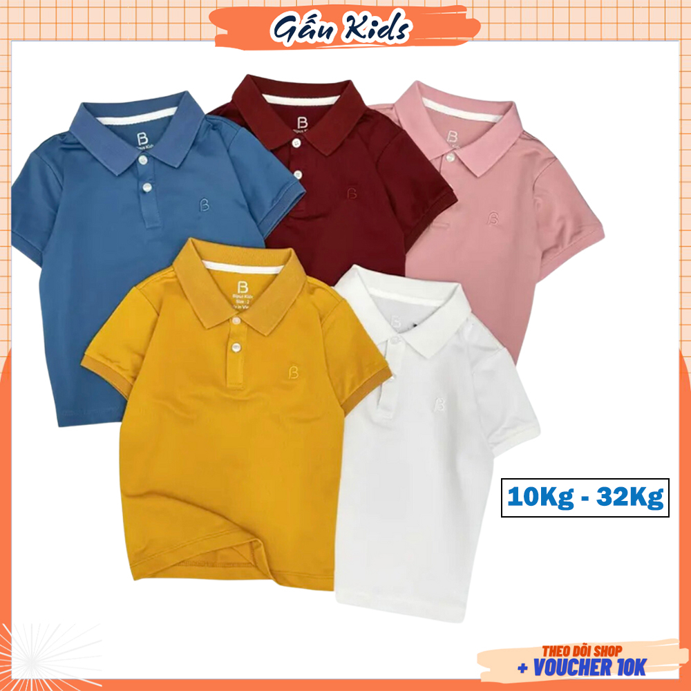 Áo Polo chất vải cá sấu thêu logo cách điệu A118 siêu mát cho bé trai và bé gái cân nặng từ 10 - 32kg