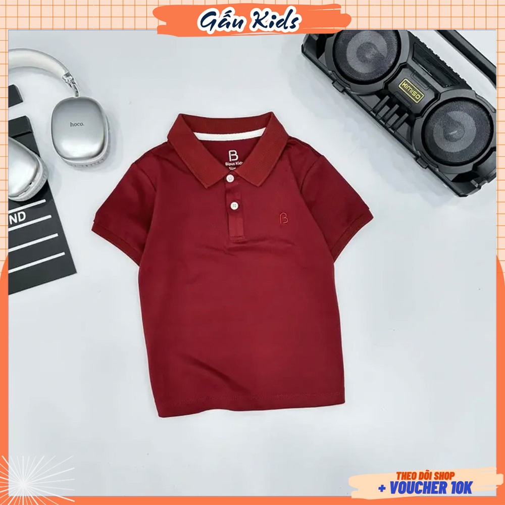 Áo Polo chất vải cá sấu thêu logo cách điệu A118 siêu mát cho bé trai và bé gái cân nặng từ 10 - 32kg