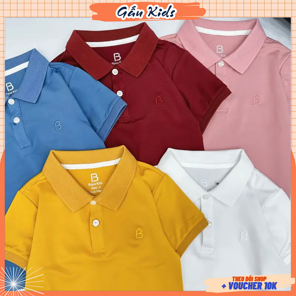 Áo Polo chất vải cá sấu thêu logo cách điệu A118 siêu mát cho bé trai và bé gái cân nặng từ 10 - 32kg