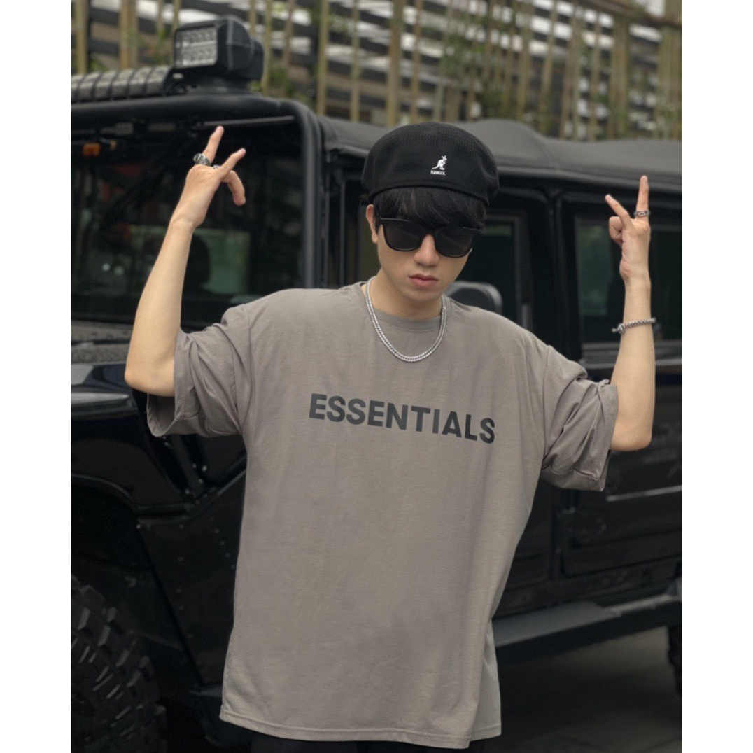 Áo Thun ESSENTIALS, Áo Phông Tay Lỡ Nam Nữ Unisex