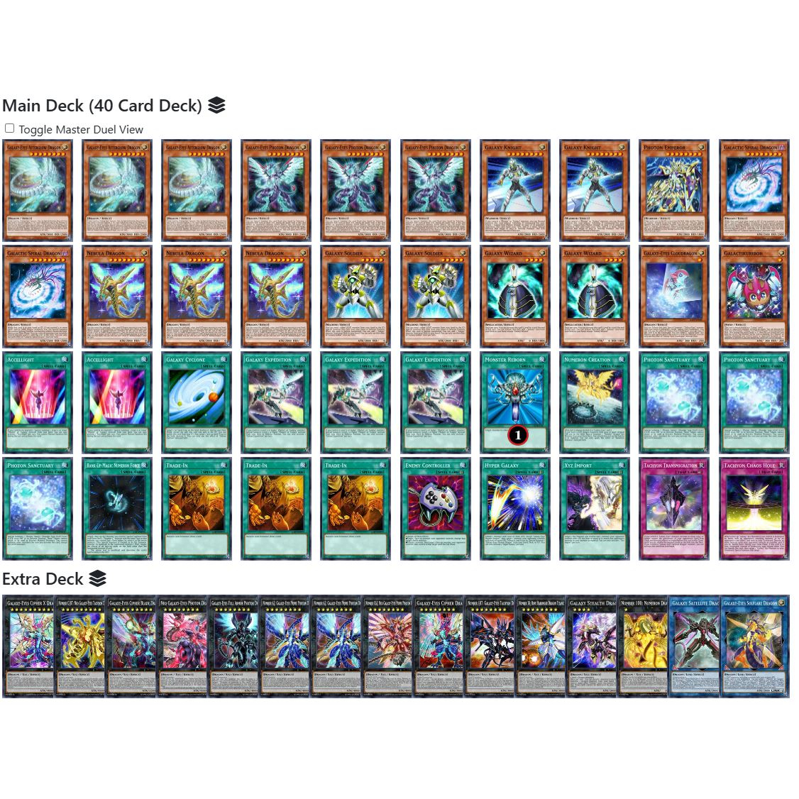 Bài YuGiOh - Bộ 54 lá bài Galaxy-Eyes - Galaxy-Eyes Deck - Card Game VN Giá Rẻ