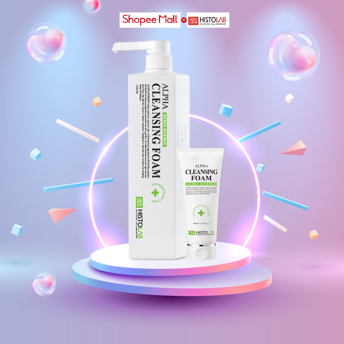 Gel Rửa Mặt Bỏ Mụn HISTOLAB ALPHA CLEANSING FOAM - Giúp Làm Sạch Da , Điều Tiết Bã Nhờn Hiệu Quả