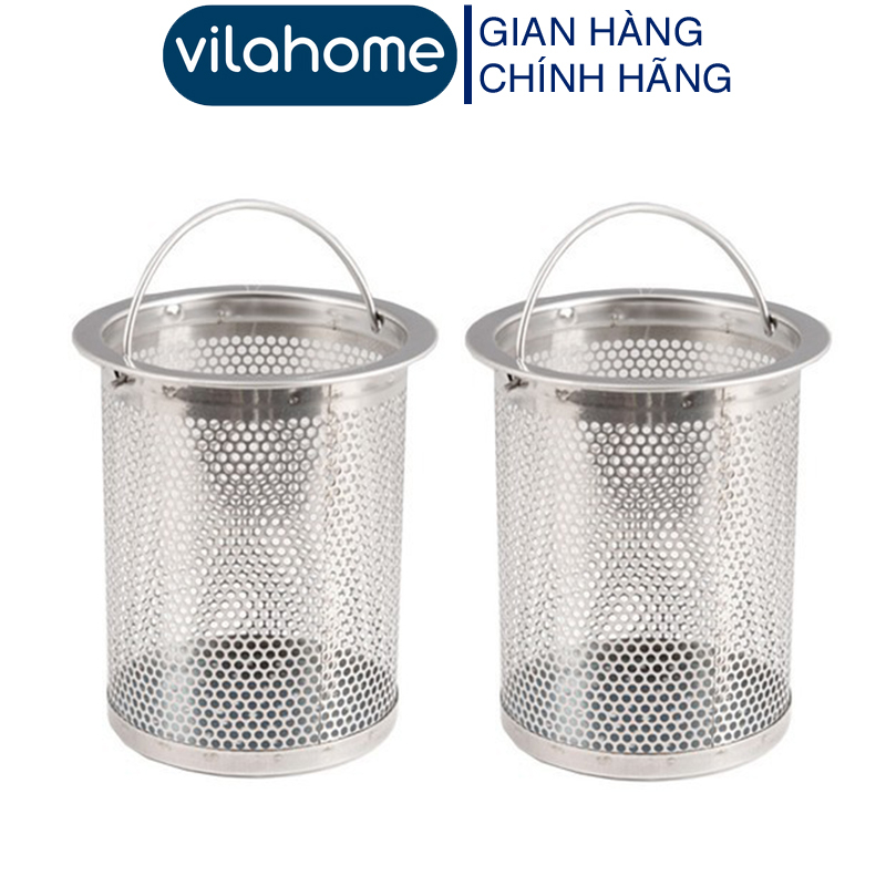 Giỏ Lọc Rác Bồn Rửa Bát VilaHome, Lọc Rác inox 304, Hàng Cao Cấp Chắc Chắn Có Quay Xách Tiện Dụng