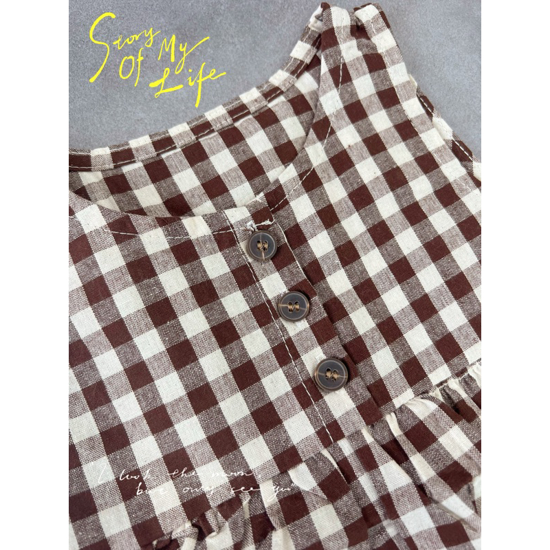 Set Body Cho Bé Gái Kẻ Caro Phong Cách Hàn Quốc Xinh Xắn Hàng QCCC Mã 1228