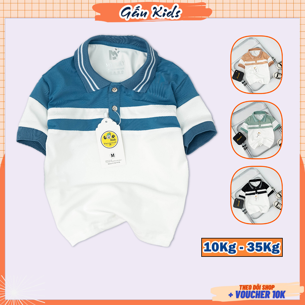 Áo thun polo trẻ em, áo cổ trụ cho bé trai bé gái chất liệu cotton co giãn 4 chiều phối màu bắt mắt