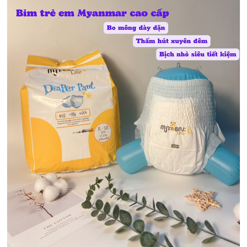 Bỉm Myanmar cao cấp giá rẻ S30/M26/L26/XL26/XXL22/XXXL22