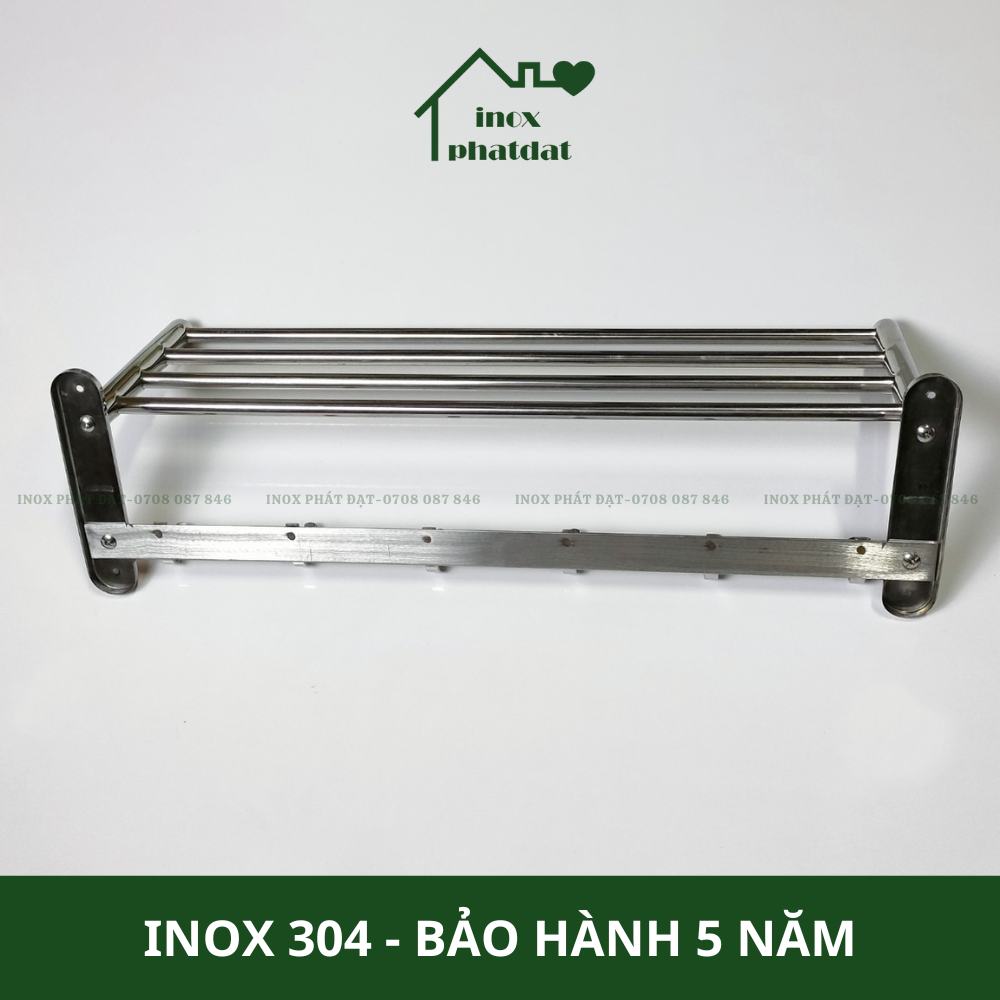 Máng khăn tầng đa năng Inox 304 PHÁT ĐẠT không rỉ sét, thanh treo khăn, giá móc khăn mặt nhà tắm, vắt khăn inox