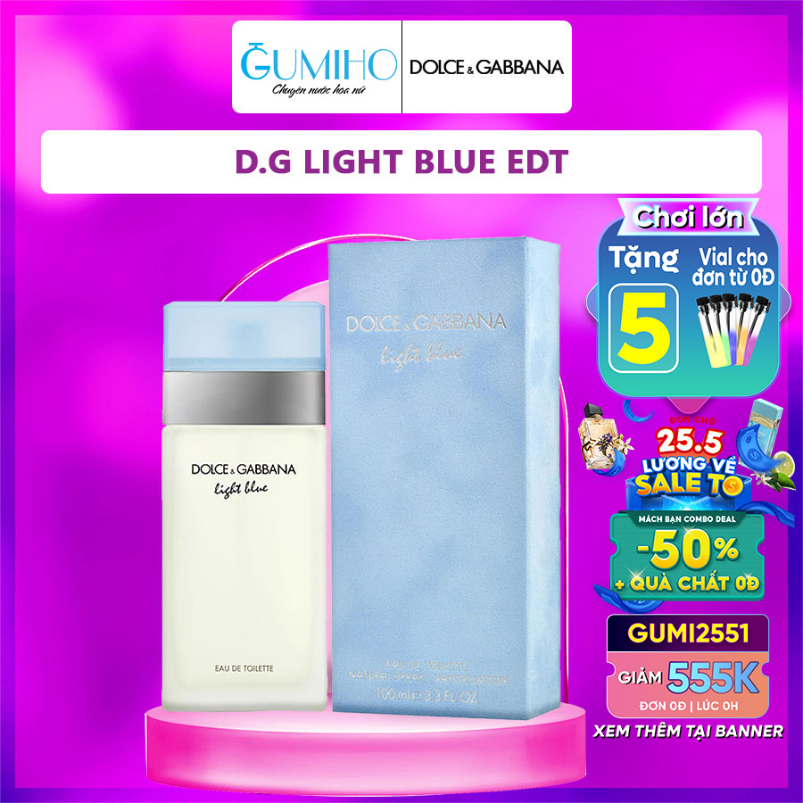 Nước Hoa Nữ D.G Light Blue EDT Hương Bưởi tươi mát, thanh lịch, gợi cảm - Gumiho Perfume