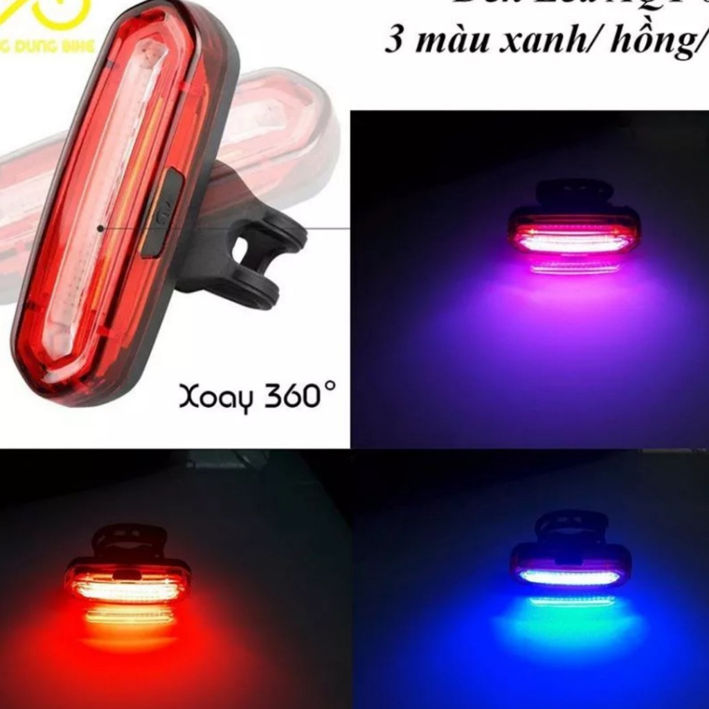 Đèn Hậu NQY 3 Màu Sạc USB- Đèn Báo Hiệu Xe Đạp