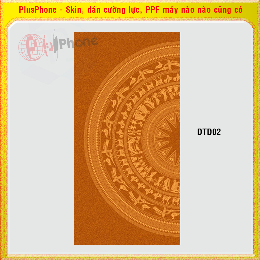 Dán Skin mặt sau hình trống đồng vân da cho điện thoại Sharp Aquos R6