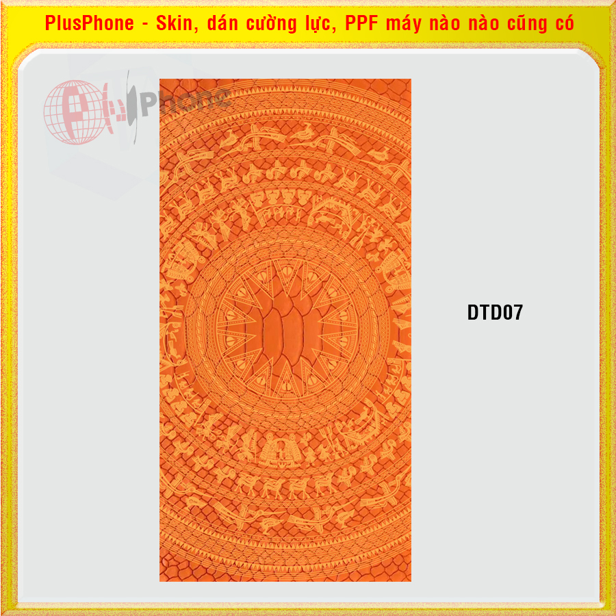 Dán Skin mặt sau hình trống đồng vân da cho điện thoại Sharp Aquos R6