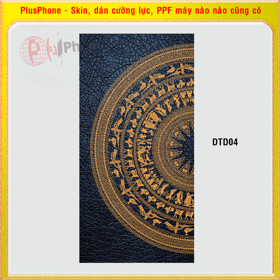 Dán Skin mặt sau hình trống đồng vân da cho điện thoại Sharp Aquos R6