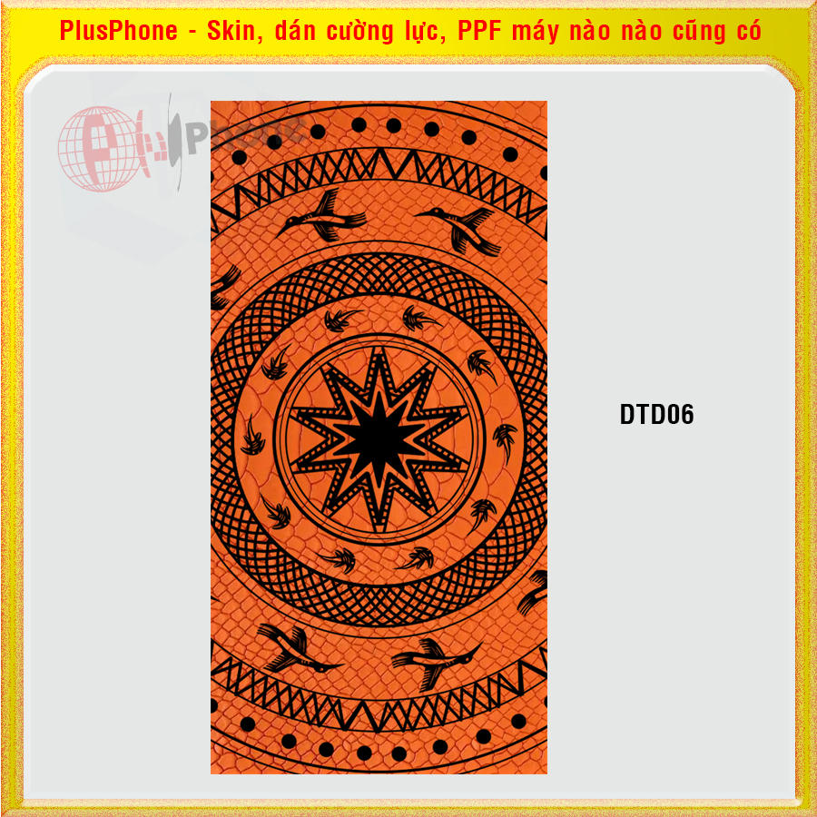 Dán Skin mặt sau hình trống đồng vân da cho điện thoại Sharp Aquos R6
