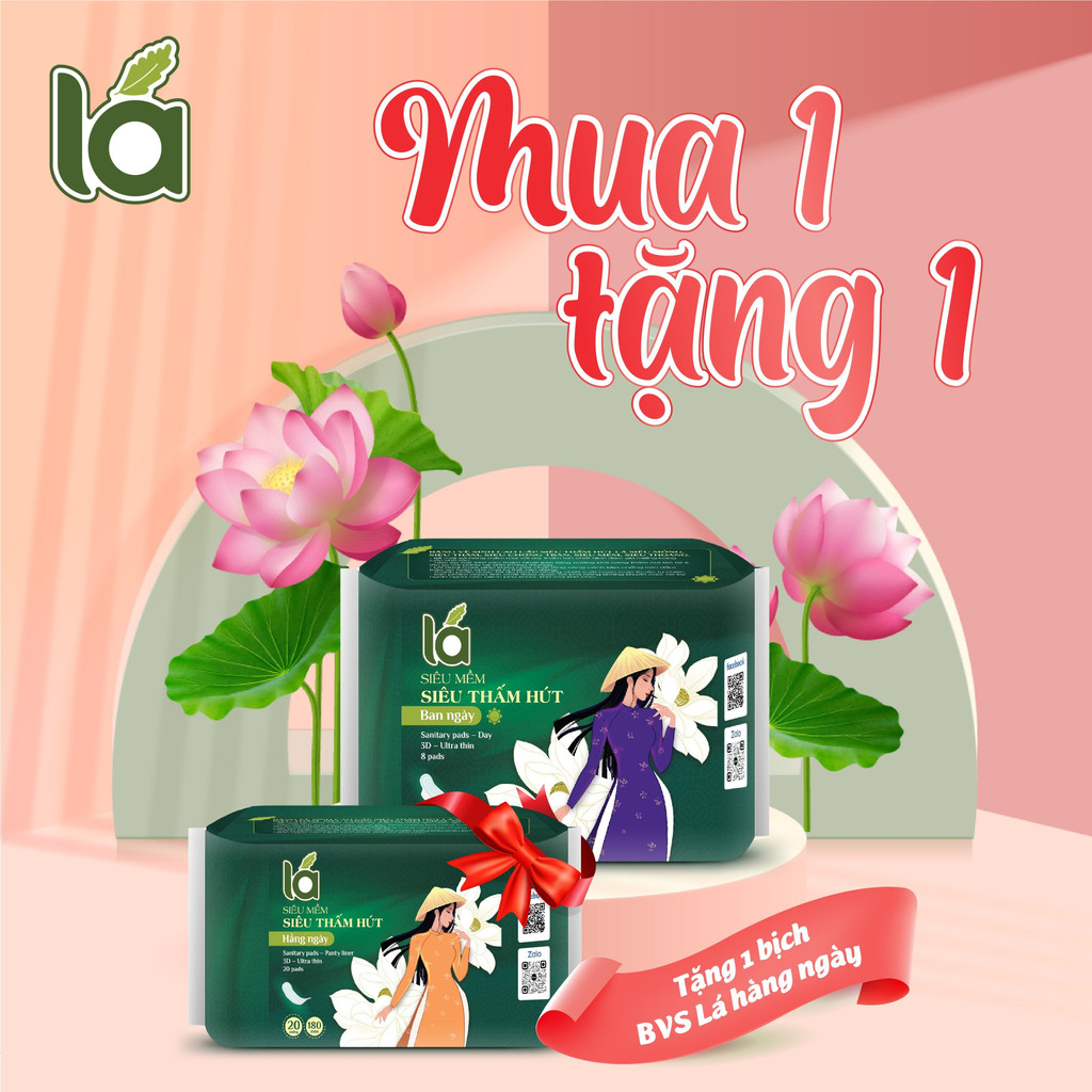 Combo BVS Lá cao cấp Ban ngày 240mm có cánh 8 miếng và BVS Lá cao cấp Hằng ngày 180mm có cánh 20 miếng