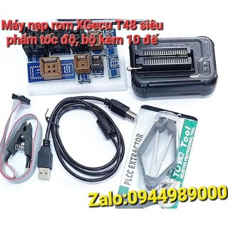 Máy nạp rom XGecu T48 siêu phẩm tốc độ, bộ kèm 5 đế