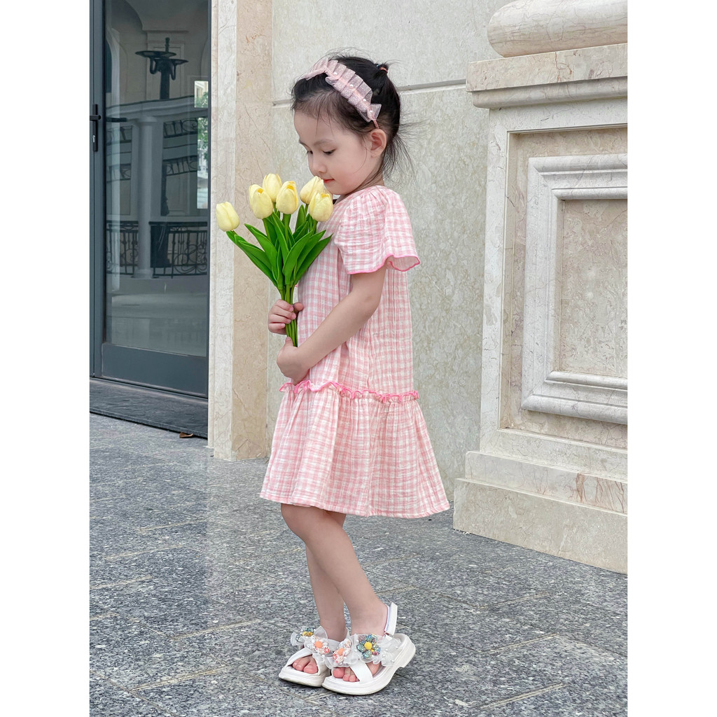 Váy Mùa Hè Mát Mẻ Đáng Yêu Cho Bé Gái Từ 1-6 Tuổi Chất Liệu Muslin Thoáng Mát - BERRY DRESS - DRM031 - SAOLA CLOTHING