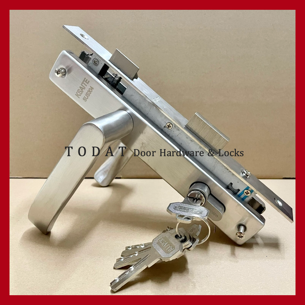 Bộ Khoá Tay Gạt Inox KSAITE FB555 hệ 700 TRẮNG BÓNG