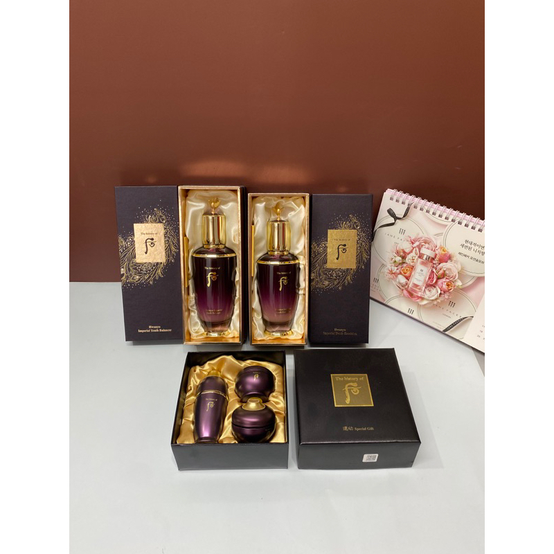 Cặp nước sữa cao cấp whoo hoàn lưu cao tặng set mini hoàn lưu cao 3 món