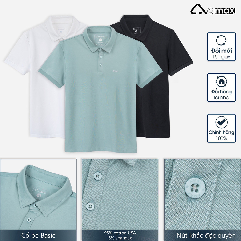 Áo Polo Nam Thể Thao Cổ Bẻ Amax Basic