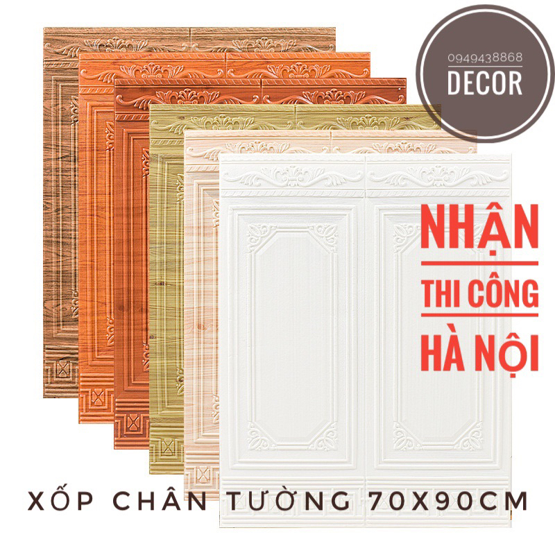 Xốp Dán Tường 3D. Xốp Dán Chân Tường khổ Siêu Lớn 70x90CM. Cực Đẹp - FREESHIP.