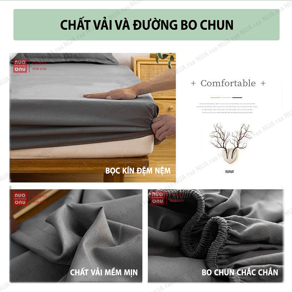 Bộ Ga Gối 3 Món Cotton Tici Chất Đẹp Nhập Khẩu Ga Giường và 2 Vỏ Gối Bo Chun Luồn Thay Được