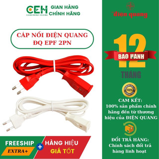 Cáp Nối Dài Điện Quang ĐQ EPF 2PN,Dây Nối Dài 2-5 Mét, 2 Màu Trắng-Đỏ Phù Hợp Phong Cách Riêng
