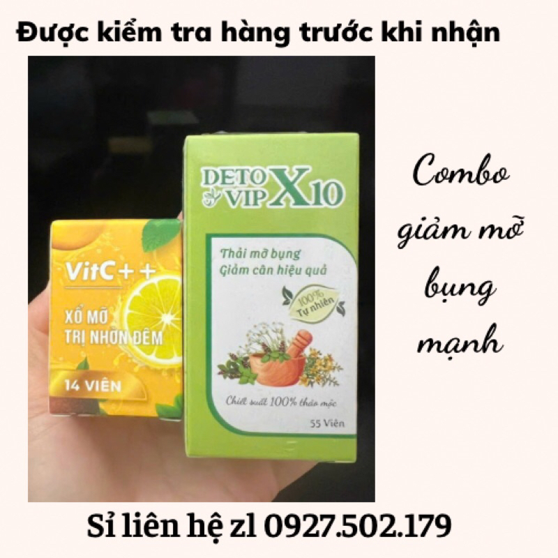 [Combo Detox + Vitc) Detox x10 Thái Lan 55 viên tặng 1 hộp vitc chính hãng