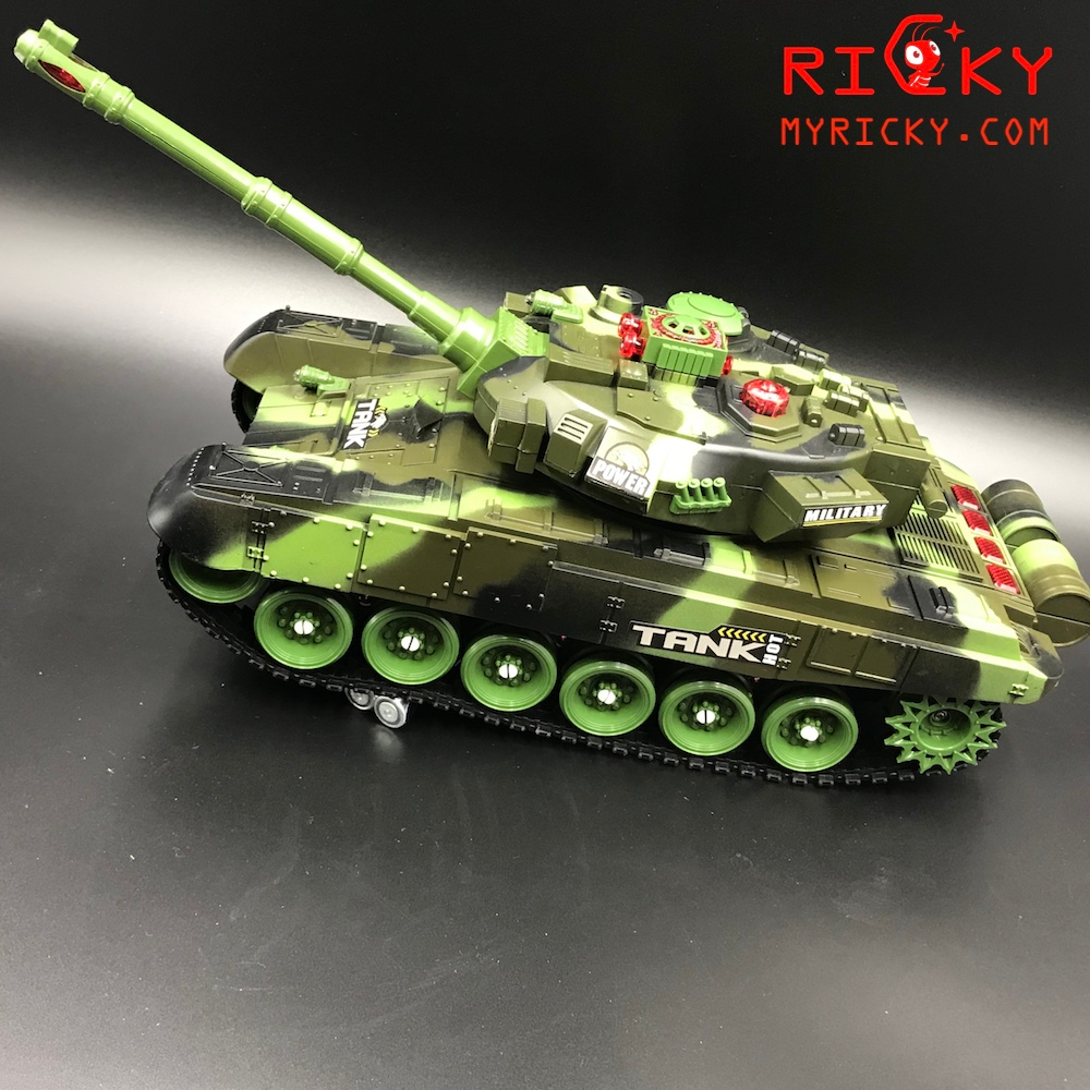 Xe tank điều khiển Bánh Xích Pin Sạc, Xoan giật Nòng Size khổng lồ