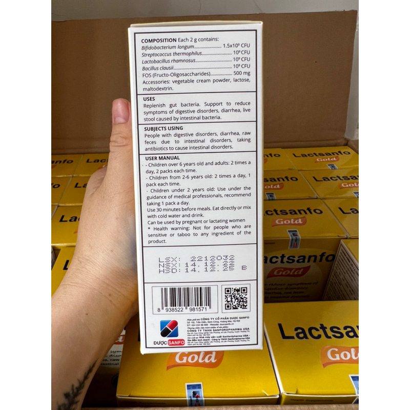 Men vi sinh Lactsanfo Gold- Men vi sinh công nghệ vi nang cho người rối loạn tiêu hóa, chướng bụng, đầy hơi