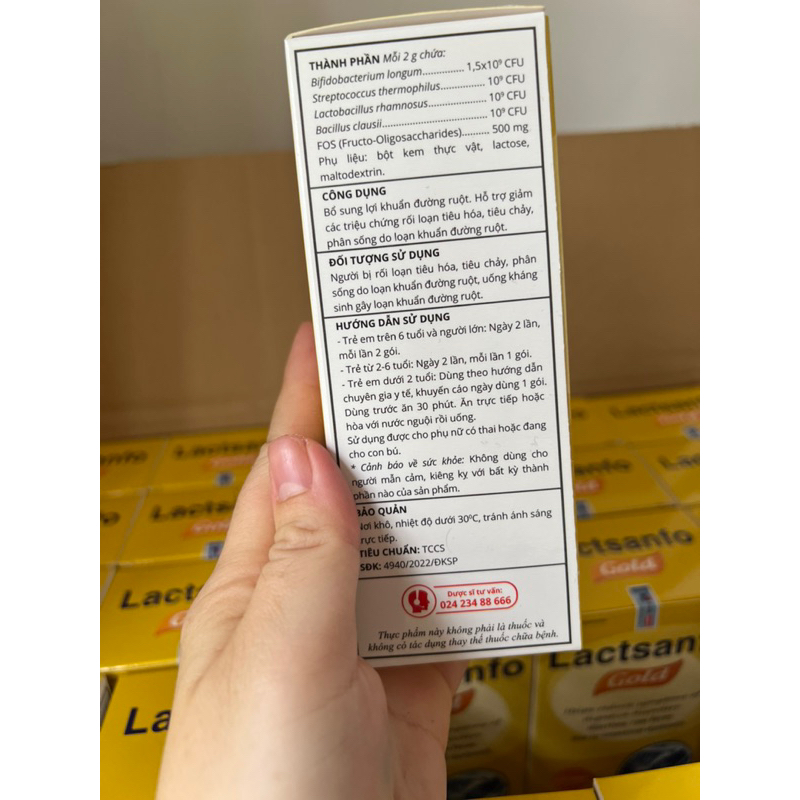 Men vi sinh Lactsanfo Gold- Men vi sinh công nghệ vi nang cho người rối loạn tiêu hóa, chướng bụng, đầy hơi