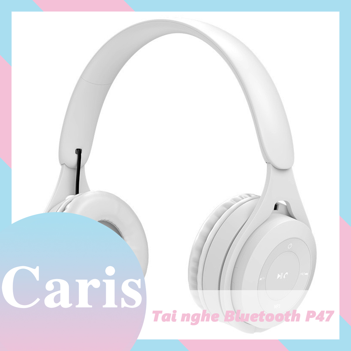Caris Tai Nghe Không Dây Kết Nối Bluetooth P47 Có Khe Cắm Thẻ Nhớ, nghe cực hay , cực bốc , cực êm
