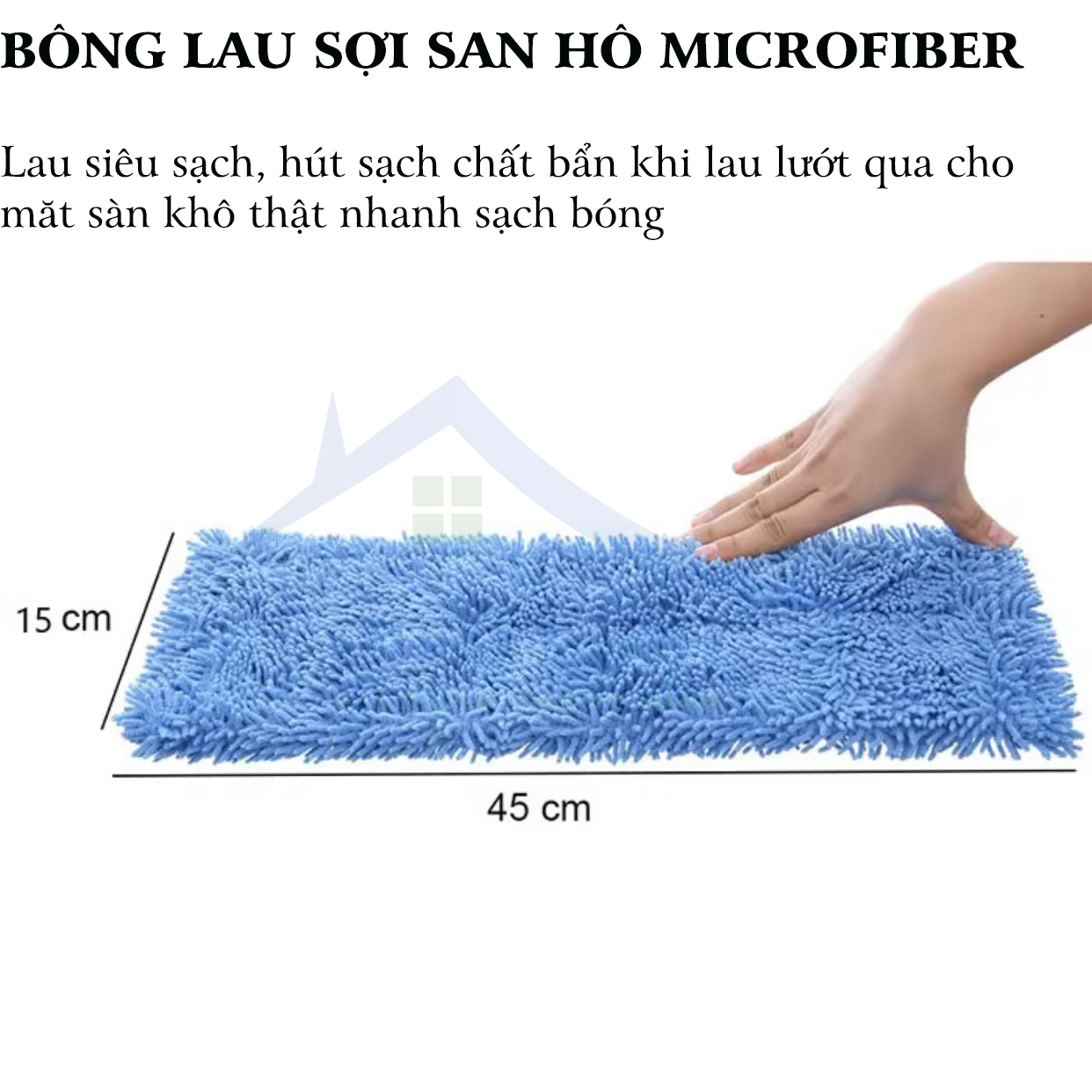Cây lau nhà công nghiệp san hô 45cm sợi microfiber , chổi lau nhà tự vắt 360 siêu sạch siêu thấm hút hiệu quả tramanhsho