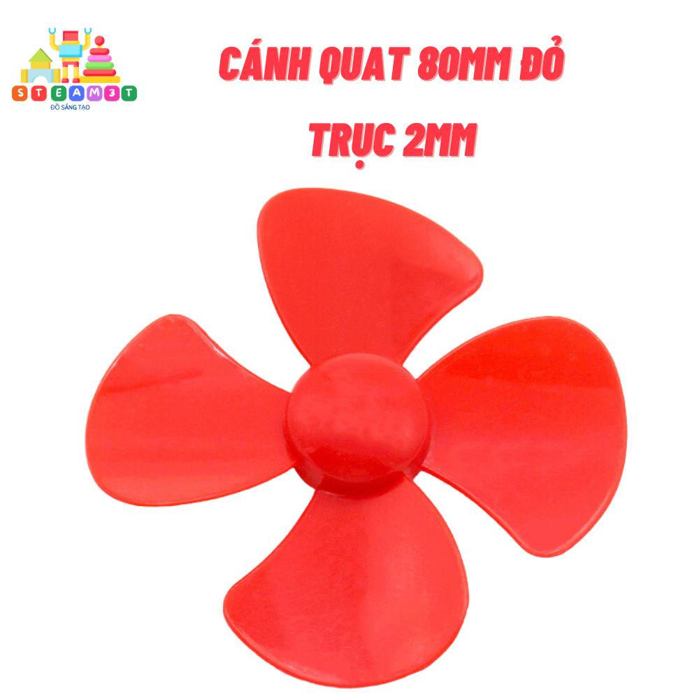 Cánh quạt nhựa mini 4 cánh 6cm 8cm 9cm 80mm trục 2mm